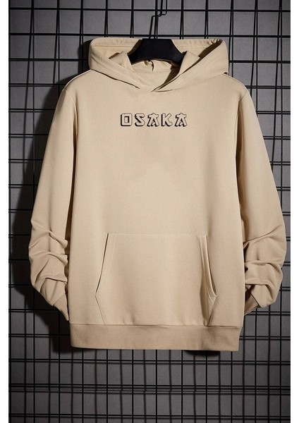 Unisex Osaka Baskılı Kapüşonlu Sweatshirt