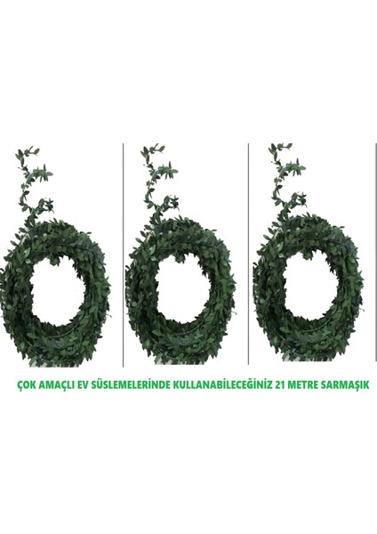 - 3 Adet 7 Metre Ev Dekarasyon Için Çok Amaçlı Sarmaşık - Balkon Demir Kaplama - Bahçe Demiri Süslemesi-Doğalgaz Borusu Süslemesi