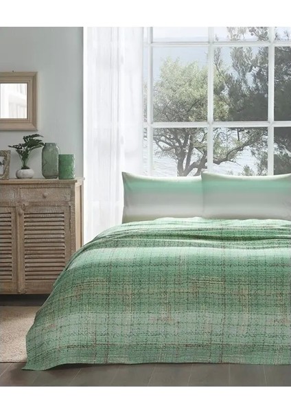 Nivemeshome Weave Yeşil Çift Kişilik Ranfonce Pike Takımı Özdilek