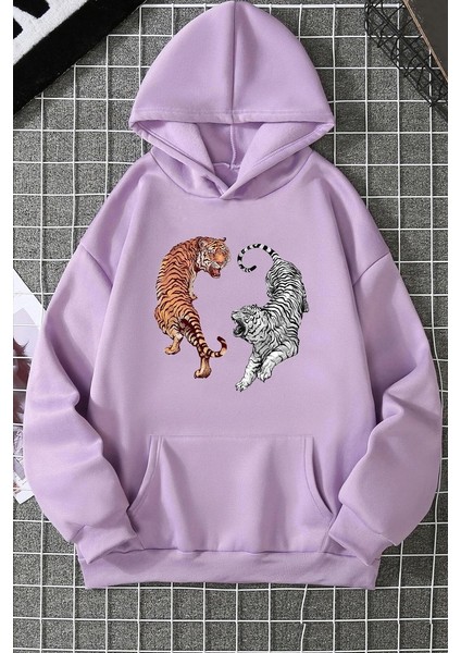 Unisex Tiger Baskılı Sweatshirt