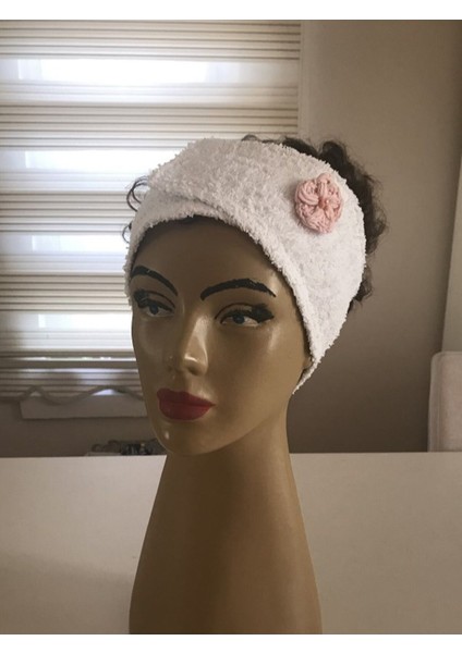 Havlu Bileklik Çift Saç Bandı Set Pembe Çiçek Yüz Yıkama Spor Spa Kol Bandı %100 Pamuk fırsatları