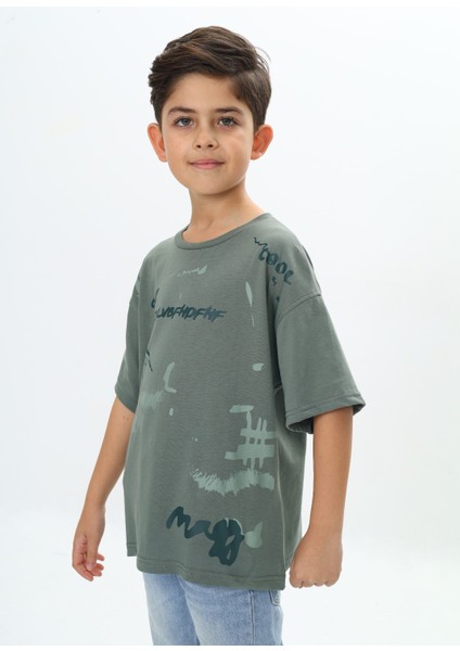 Erkek Çocuk Grafiti Baskılı Tişört