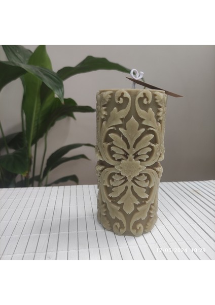 Organik Kokulu Desenli Silindir Figürlü Bitkisel Mum .