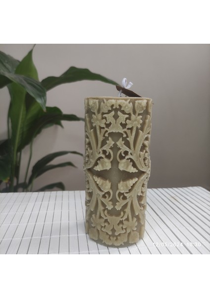 Organik Kokulu Desenli Silindir Figürlü Bitkisel Mum . fiyatları