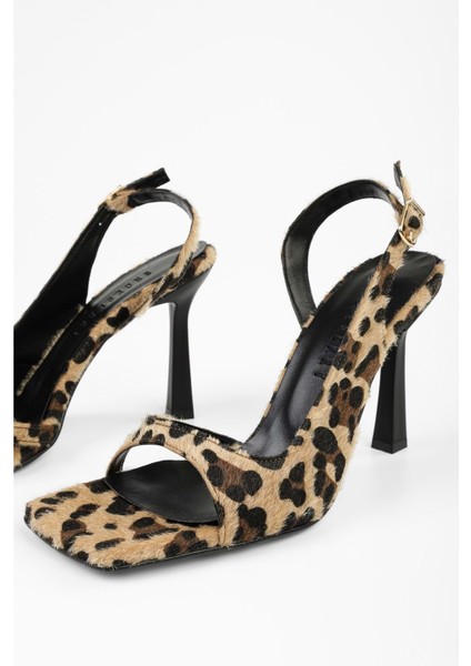 Kadın Tobian Leopar Desenli Tüylü Topuklu Ayakkabı fırsatları
