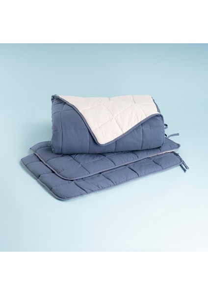 Kullanımı Kolay Çift Kişilik Yastık Alezi ve Yorgan Seti 220X240 cm Denim - Egeo Life Serisi