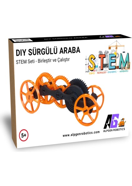 Stem Çevirmeli Araba Seti - Çocuklar Için Eğlenceli ve Eğitici Montaj Oyuncağı