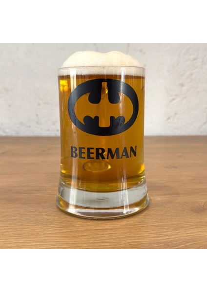 Beerman / Baskılı Paşabahçe Kulplu Bira Bardağı - 500 cc