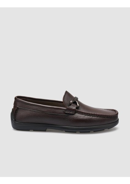 Deri Kahverengi Toka Detaylı Erkek Loafer