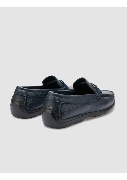 %100 Hakiki Deri Lacivert Toka Detaylı Erkek Loafer modelleri