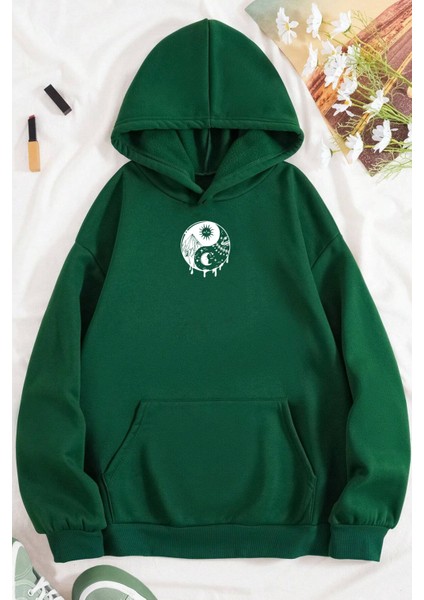 Unisex Yin & Yang Tasarım Sweatshirt