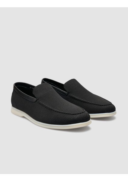 Triko Siyah Erkek Loafer