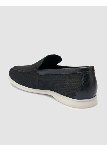 Triko Siyah Erkek Loafer