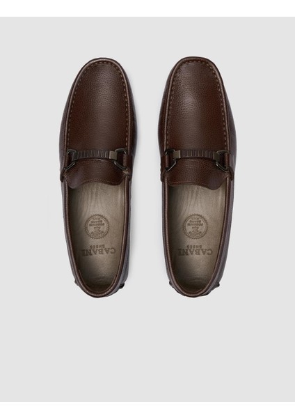 Hakiki Deri Kahverengi Toka Detaylı Erkek Loafer