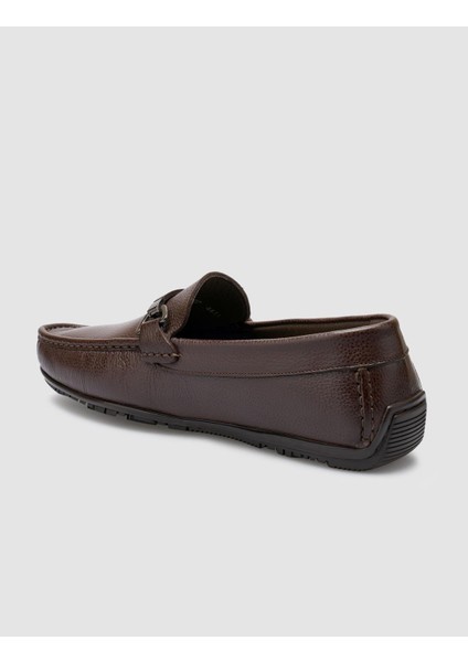 Deri Kahverengi Toka Detaylı Erkek Loafer indirimleri