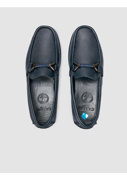 Deri Lacivert Toka Detaylı Erkek Loafer fırsatları