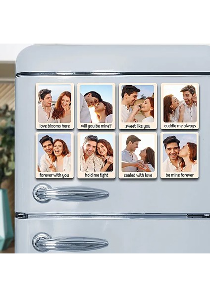 12 Adet Kişisel Fotoğraf ve Yazı Içeren 8x8 cm Buzdolabı Magneti fiyatları