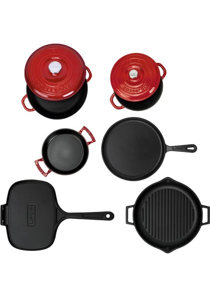 Döküm 6x Trendy Serisi 9 Parça Tencere & Tava Seti fırsatları