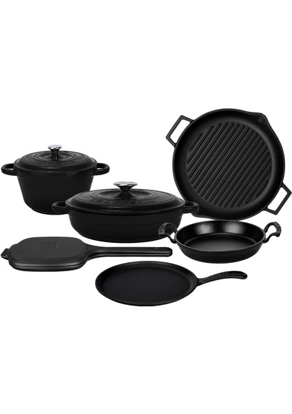 Döküm 6x Trendy Serisi 9 Parça Tencere & Tava Seti