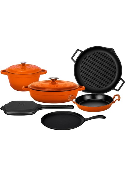 Döküm 6x Trendy Serisi 9 Parça Tencere & Tava Seti