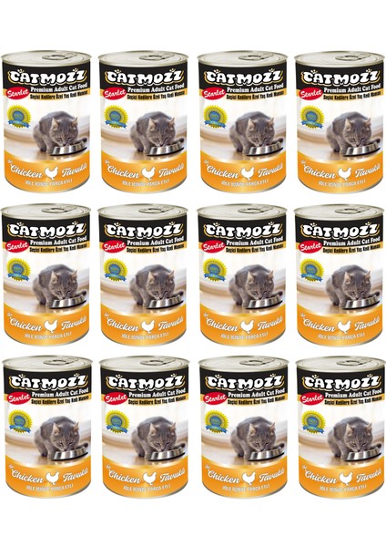 Starlet Premium Tahılsız Şekersiz Tavuklu Yetişkin Kedi Konservesi 415 gr x 12 Adet