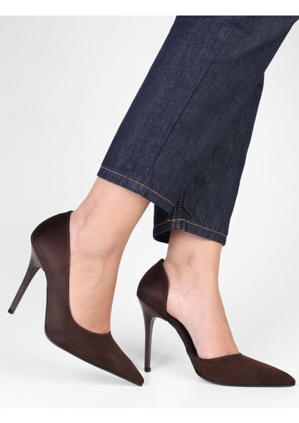 Kadın Massy Kahve Süet Stiletto indirimleri