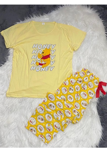 Kısa Kollu Pamuk Penye Kadın Pijama Takımı