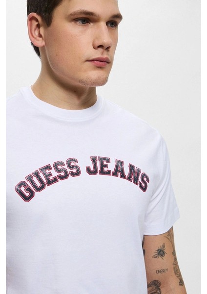 Guess Erkek Beyaz T-Shirt Yüksek Kalite Pamuk fırsatları