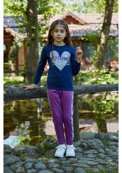 Lacivert Kız Çocuk Kışlık Pijama Takımı A2654