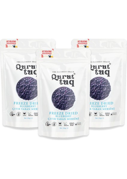 3'lü Paket Dondurularak Kurutulmuş Çıtır Yaban Mersini 3x20 Gr