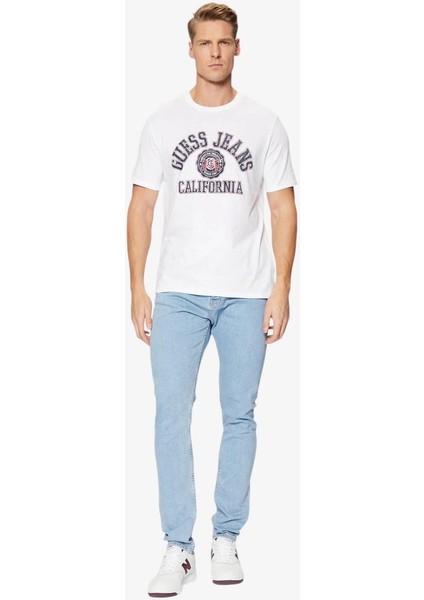 Guess Erkek Calıfornıa Logolu Beyaz T-Shirt