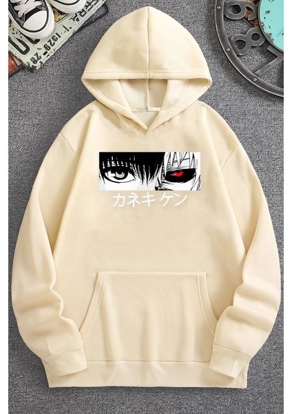 Only Trendwear Unisex Ken Kaneki Baskılı Kapüşonlu Sweatshirt