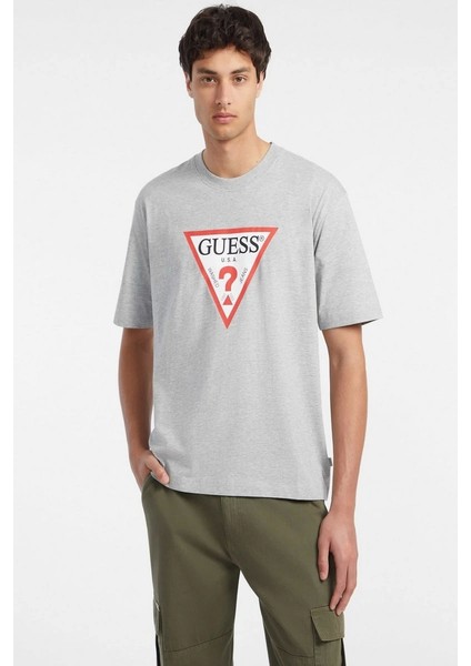 Guess Erkek Gri Üçgen Logolu T-Shirt fiyatları
