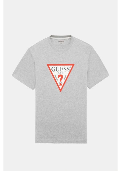 Guess Erkek Gri Üçgen Logolu T-Shirt indirimleri