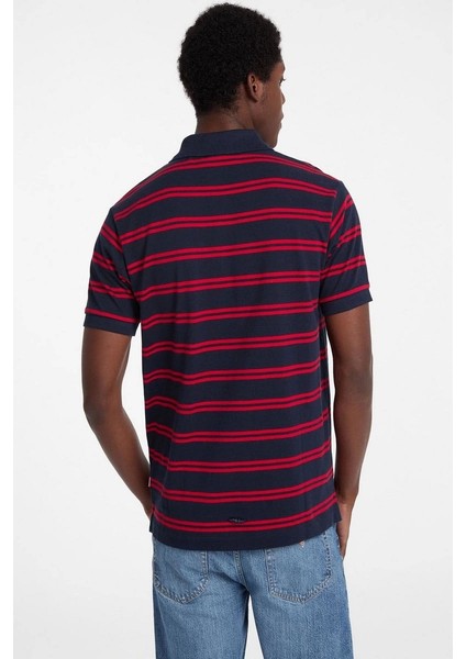 Erkek Polo Yaka Siyah Kırmızı Çizgili T-Shirt modelleri