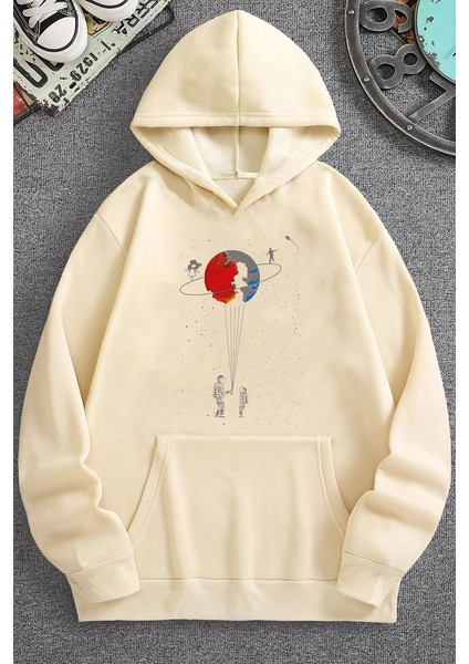 Only Trendwear Unisex Evren Temalı Baskılı Sweatshirt