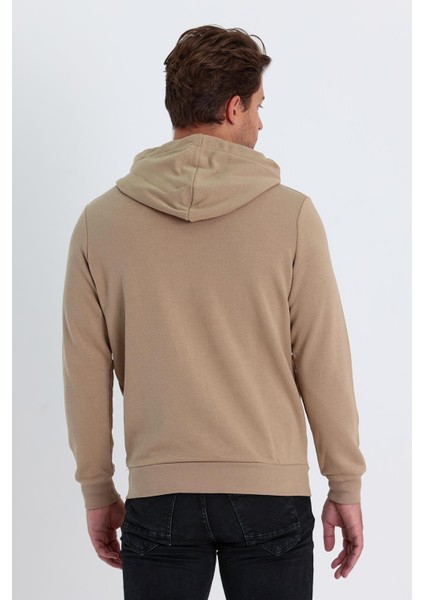 Erkek Tam Fermuarlı Kapüşonlu Kanguru Cepli Sweatshirt