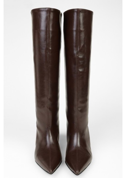 Kadın Blaze Kahve Cilt Kısa Sivri Topuklu Çizme fiyatları