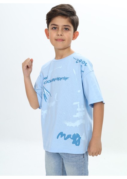 Erkek Çocuk Grafiti Baskılı Tişört