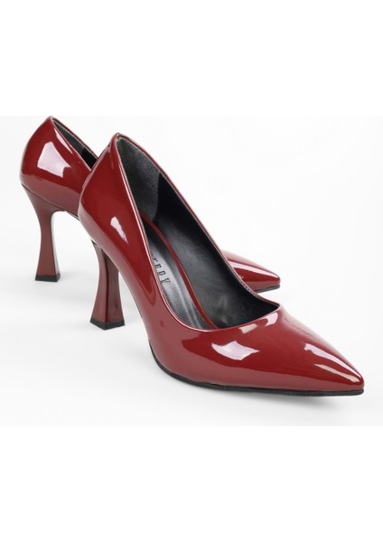 Kadın Tean Bordo Rugan Topuklu Stiletto