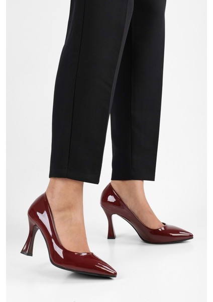 Kadın Tean Bordo Rugan Topuklu Stiletto modelleri