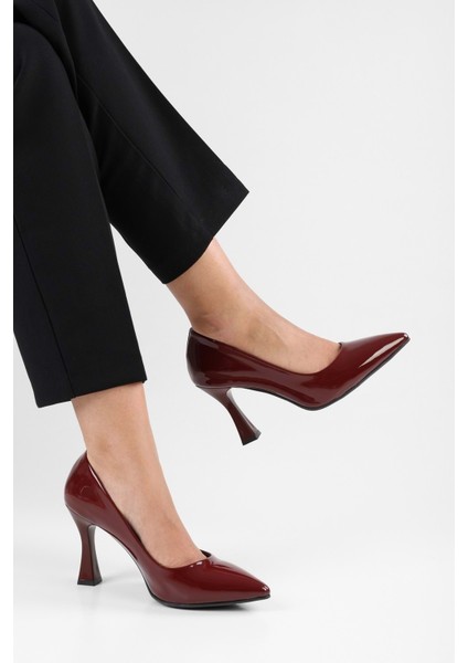 Kadın Tean Bordo Rugan Topuklu Stiletto fırsatları