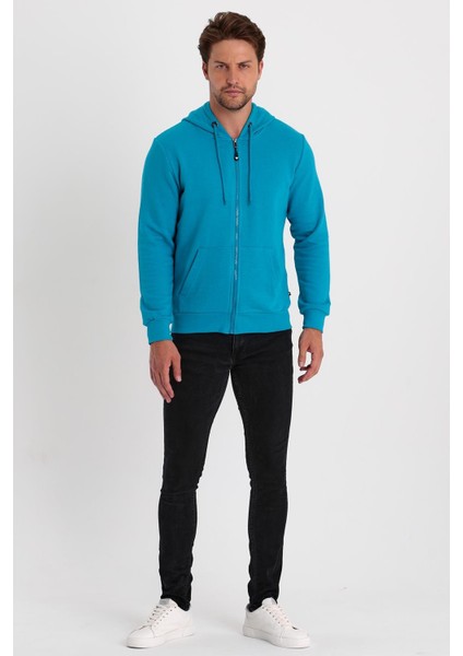 Erkek Tam Fermuarlı Kapüşonlu Kanguru Cepli Sweatshirt modelleri