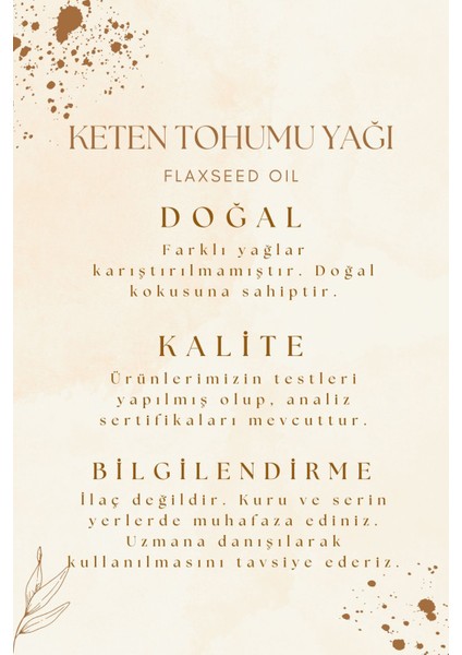 Saf Keten Tohumu Yağı - Damlalıklı Şişe 100 ml - 2'li Set fırsatları