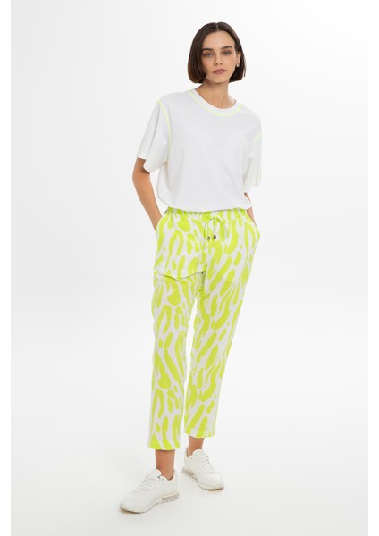 Neon Desenli Yeşil Pantolon