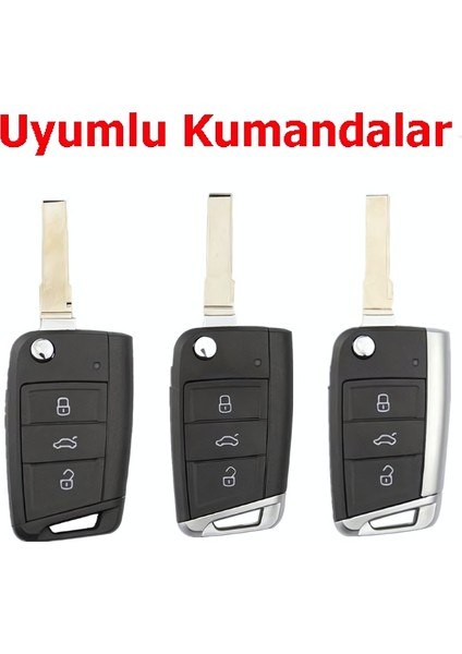 Polo 6 Golf 7 Octavia Leon Uyumlu Mqb Nano Kumanda Anahtar Kılıfı Oto Anahtarlık Beyaz Gold fırsatları
