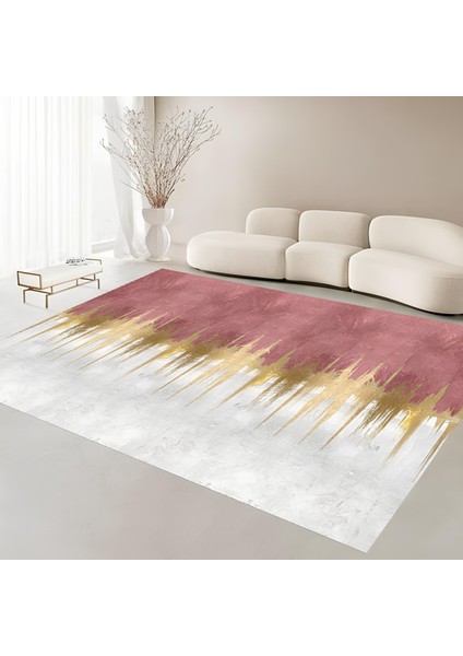 Premium Kalite Kaymaz Taban Silinebilir Salon Mutfak Koridor Halısı Pembe G1036 37 38 39