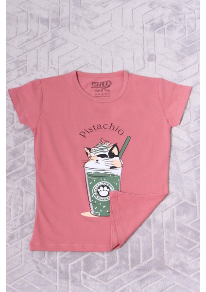 Kız Çocuk Tshirt Pistachio Baskılı Bisiklet Yaka E2 fiyatları