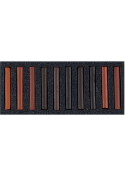 Ladoga Charcoal Füzen Seti Çizim Tebeşiri 6 Renk 10 Adet Sanguine-Sepia