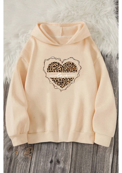 Only Trendwear Kalp Baskılı Erkek - Kız Çocuk Rahat Kalıp Sweatshirt